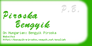 piroska bengyik business card